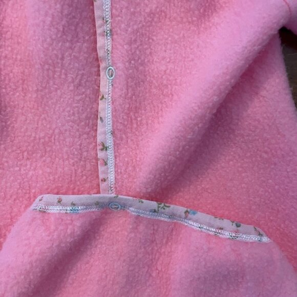 Vintage 80s Infant Bunting Bag Pink Fleece Baby Blanket Sleeper - Picture 4 of 8